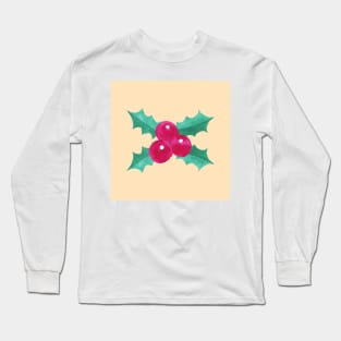 Orange Seasonal Holly Berries Long Sleeve T-Shirt